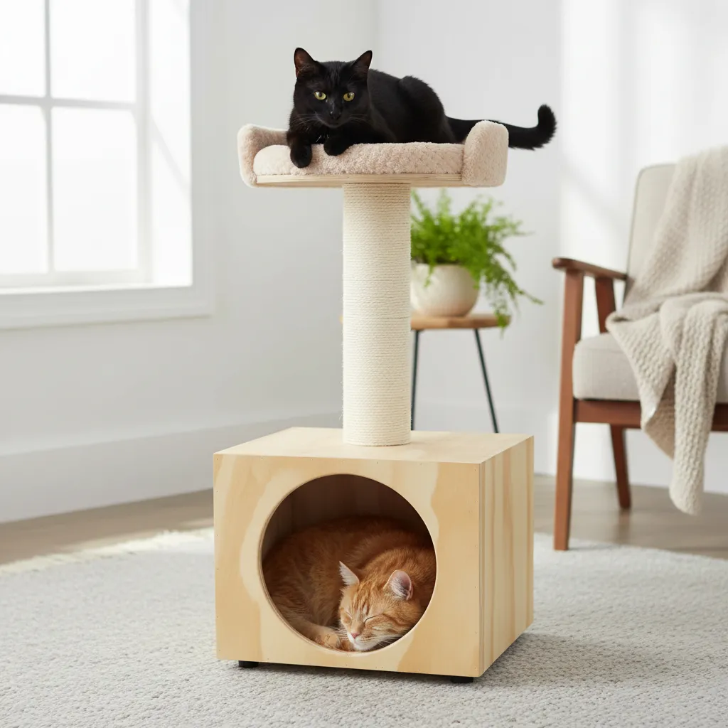 Arbol Rascador Para Gatos Con Cama