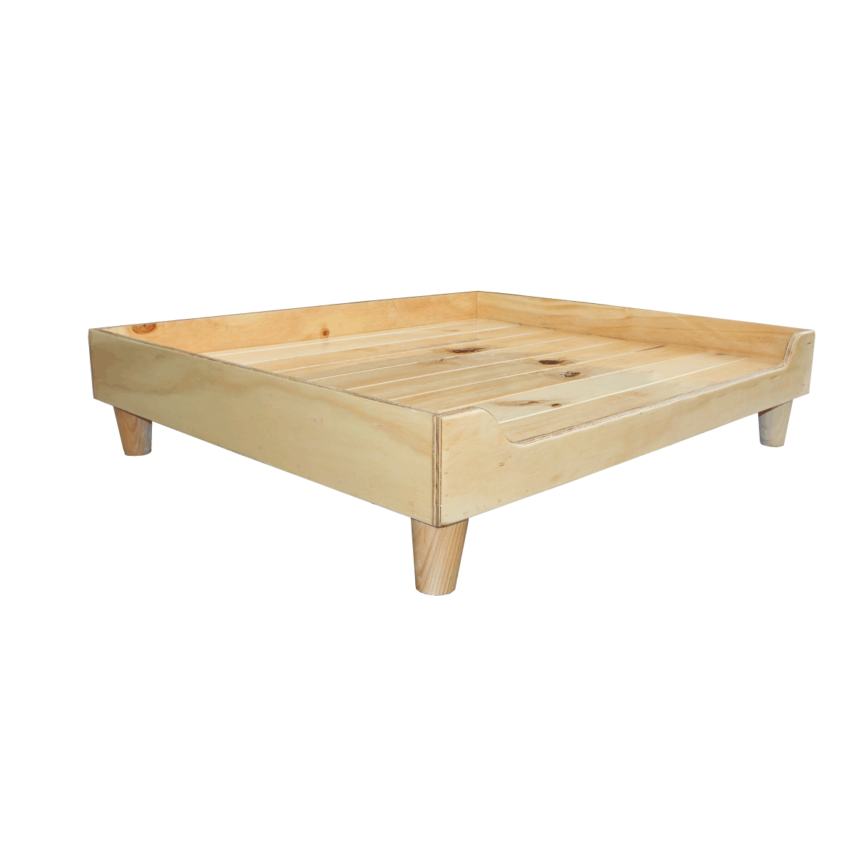 Base Cama Grande Para Perros Madera Pino