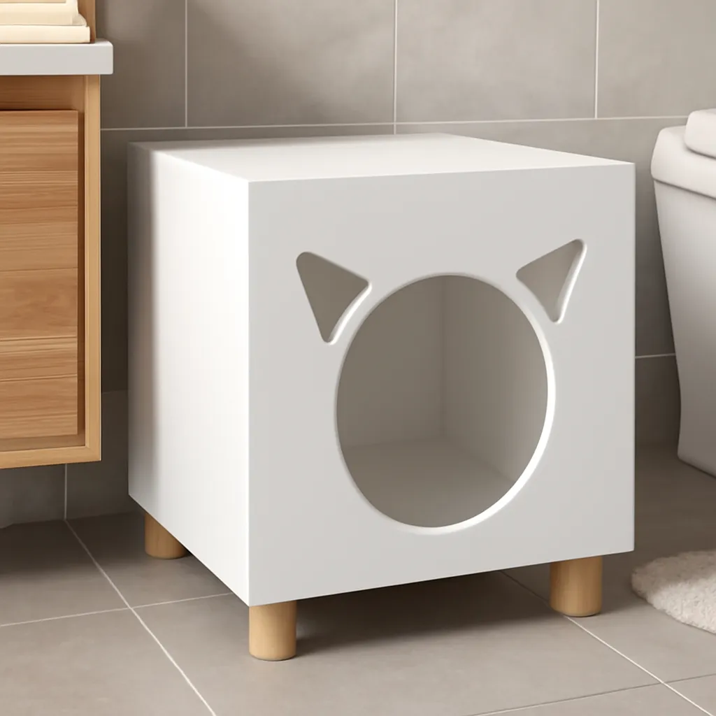 Mueble Casa Para Gato Con Patas En Madera