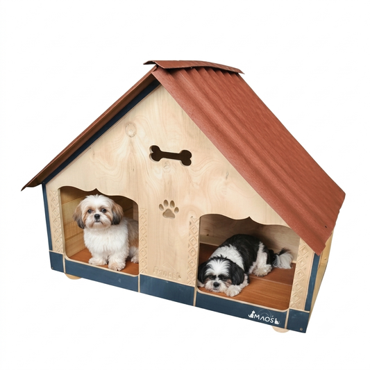 Casa Doble Para Perro En Pino Exteriores