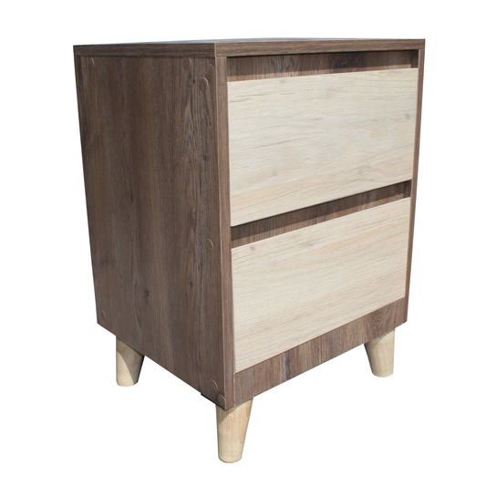 Mesa De Noche Estilo americano con patas 2 Cajones