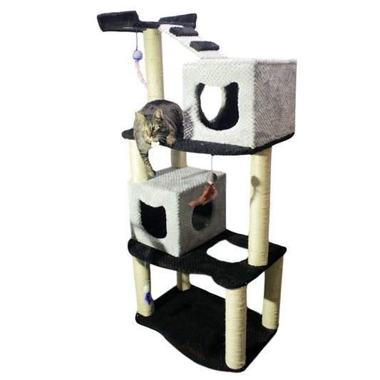 Gimnasio Torre Rascadora Para Gatos Doble Cajon