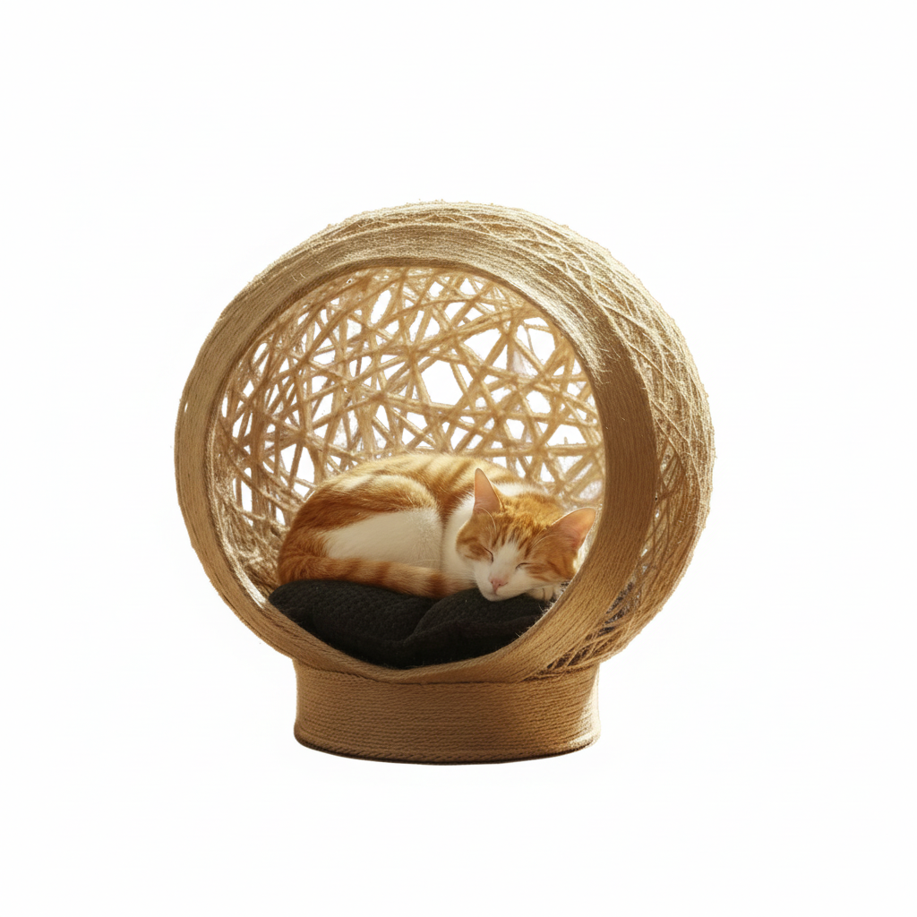 Cama Nido De Fique Para Gatos Con Cojin