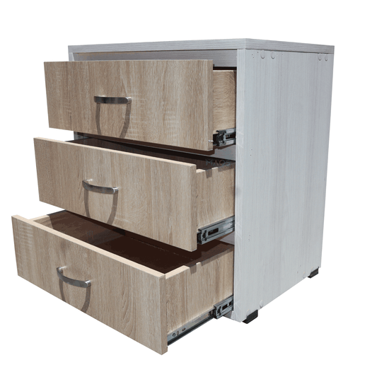 Mesa De Noche Tres Cajones Riel