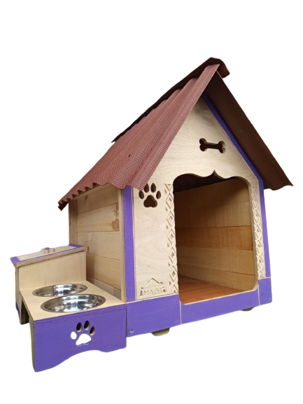 Casa De Madera Para Perros Grandes Con Platero Extrajumbo