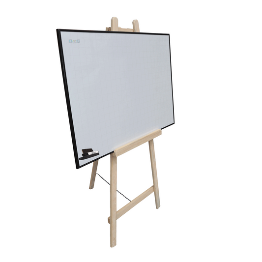 Pizarra Tablero Acrilico Cuadricula Borrable 80X60 Con Tripode