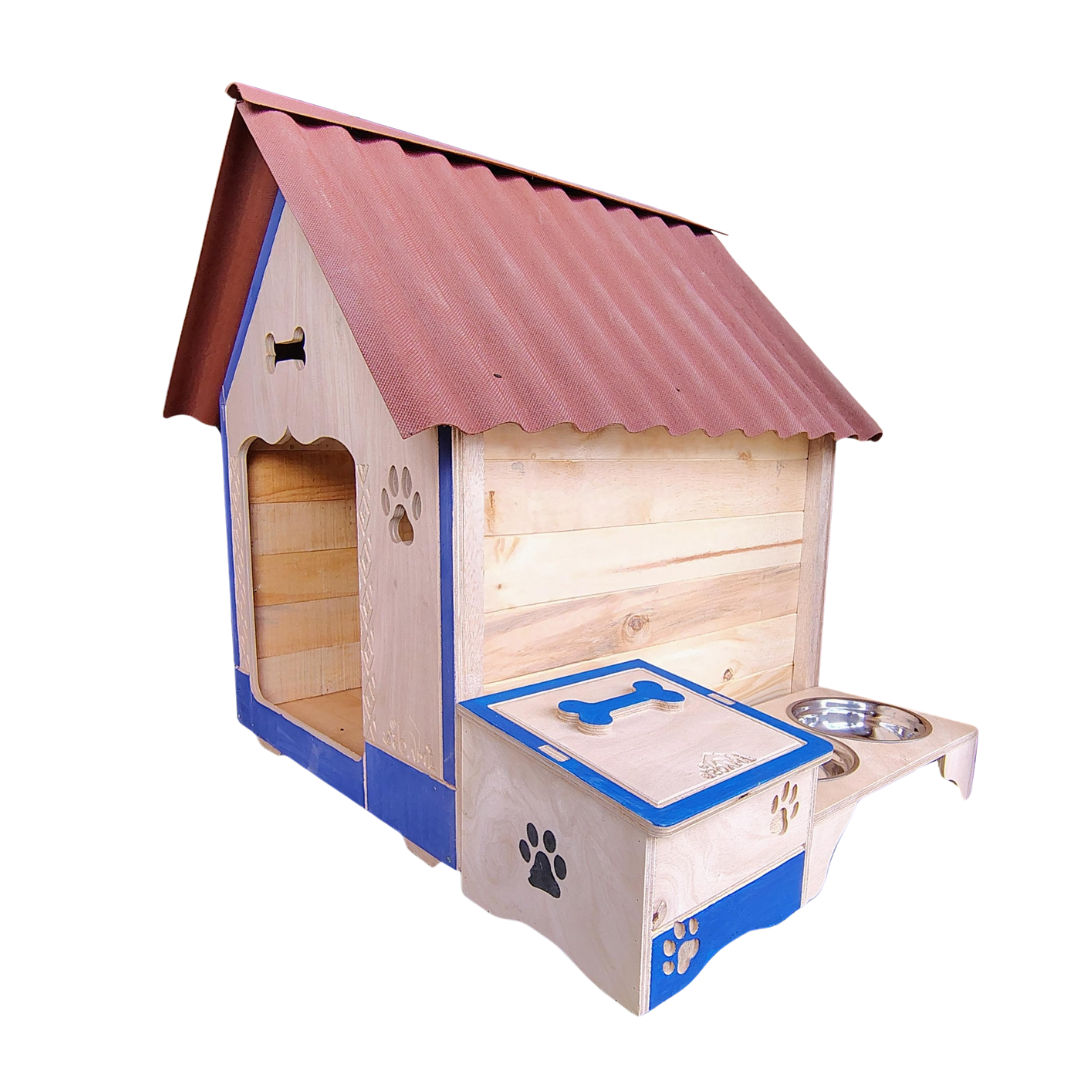 Casa De Madera Para Perros Medianos Con Platero