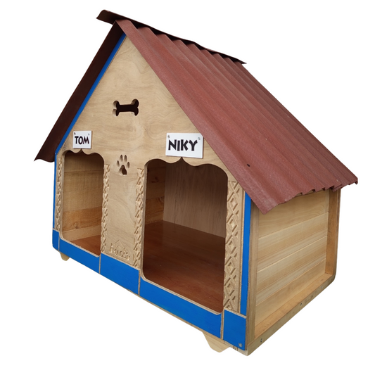 Casa Doble De Madera Para Perros Medianos