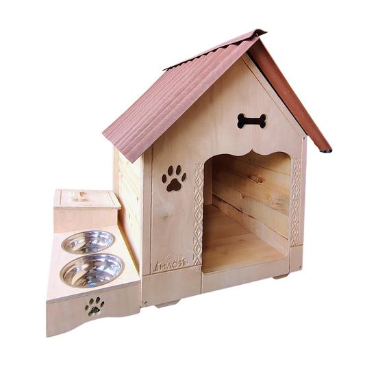 Casa De Madera Para Perros Medianos Con Platero