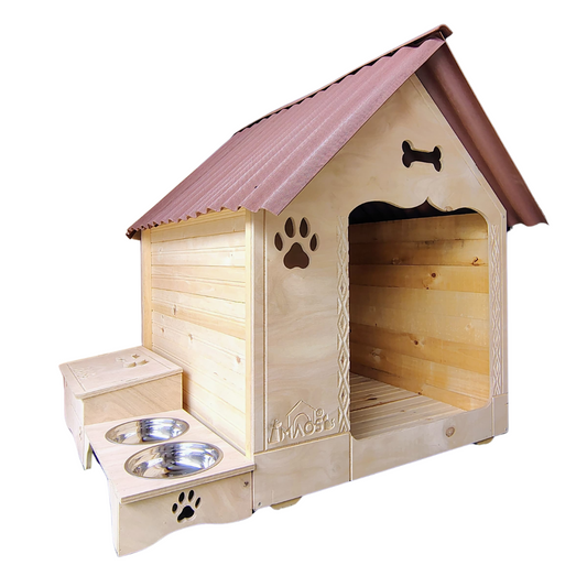 Casa De Madera Para Perros Grandes Con Platero