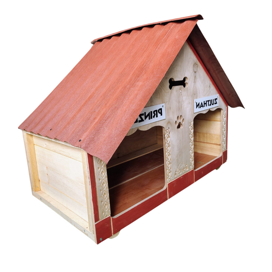 Casa Doble De Madera Para Perros Medianos