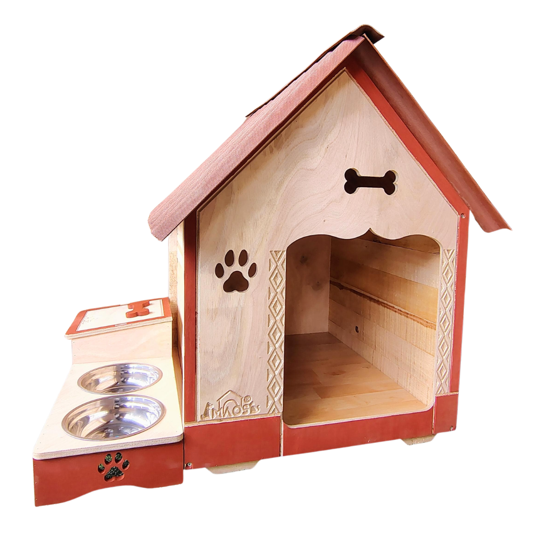 Casa De Madera Para Perros Medianos Con Platero