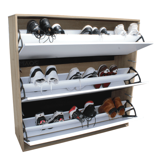 Zapatero Organizador 3 Niveles En Madera