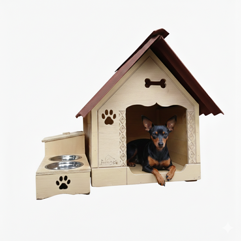 Casa Para Perro En Pino Con Platero
