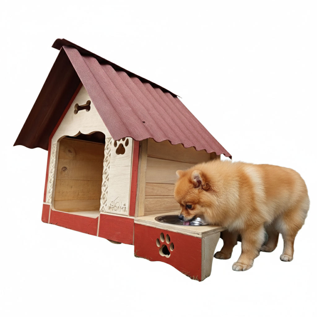 Casa Para Perro En Pino Con Platero