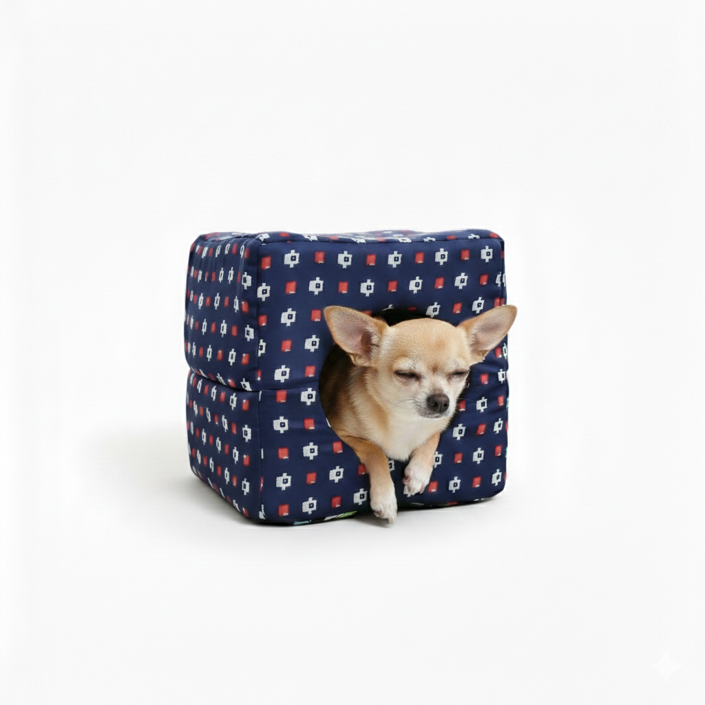 Cama Cubo En Tela Para Perro o Gato