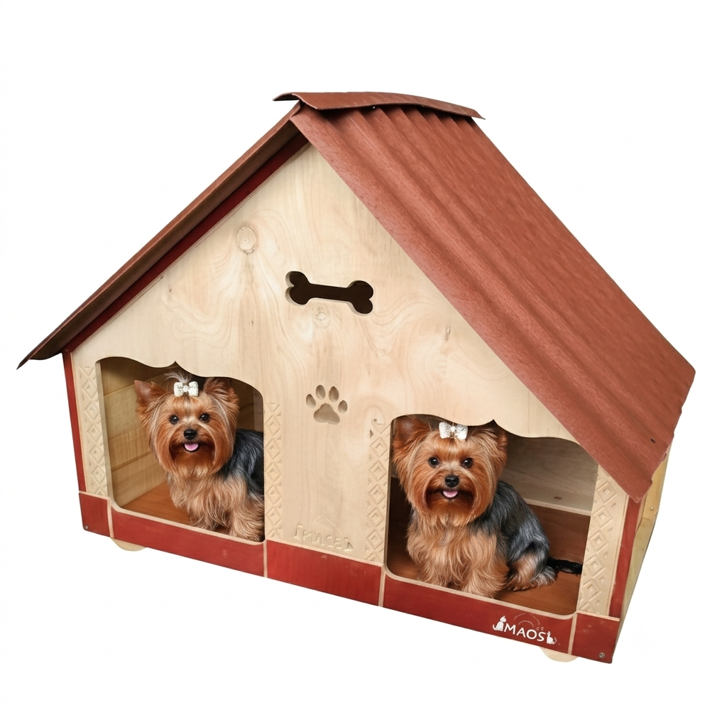 Casa Doble Para Perro En Pino Exteriores