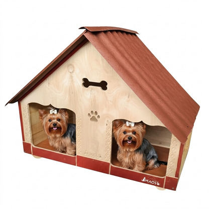 Casa Doble Para Perro En Pino Exteriores