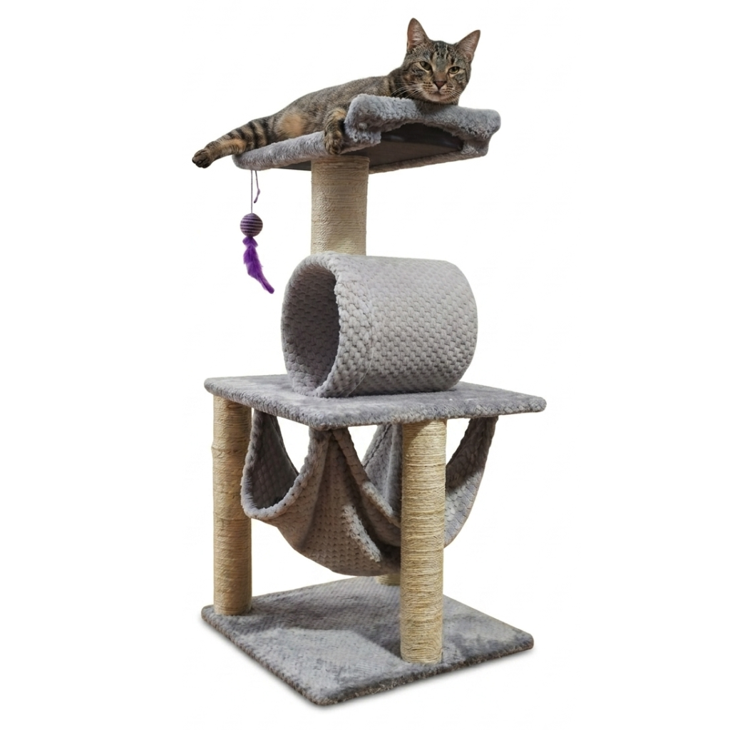Gimnasio Arbol Rascador Para Gatos Hamaca Cilindro