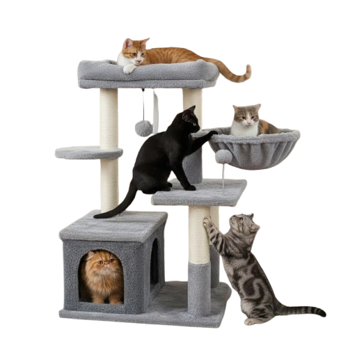 Gimnasio Rascador Para Gatos Felpa 3 Niveles