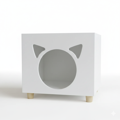 Mueble Casa Para Gato Con Patas En Madera