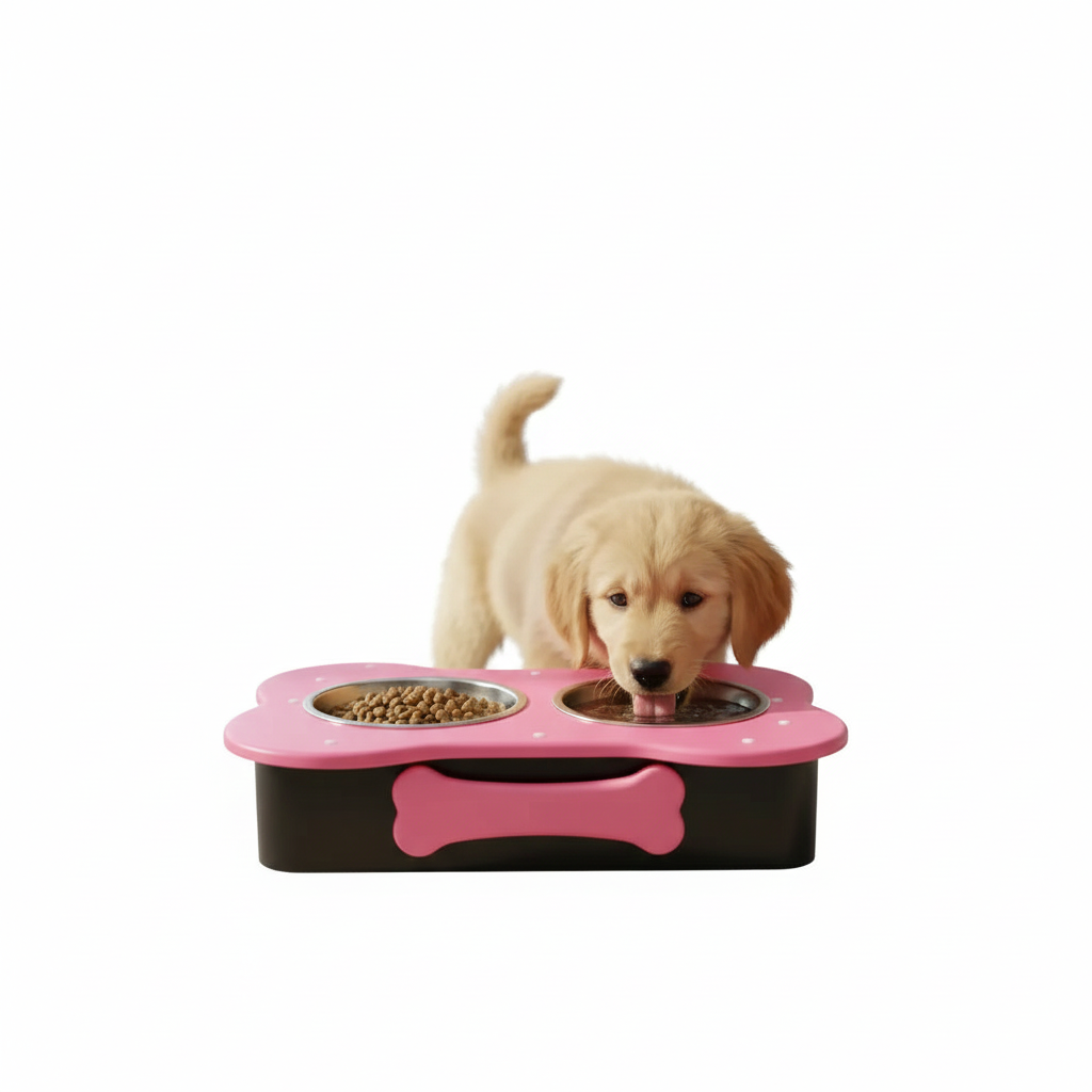 Comedero Bebedero Con Hueso Para Perros