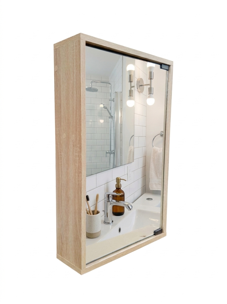 Mueble Gabinete Flotante Para Baño Espejo Fijo