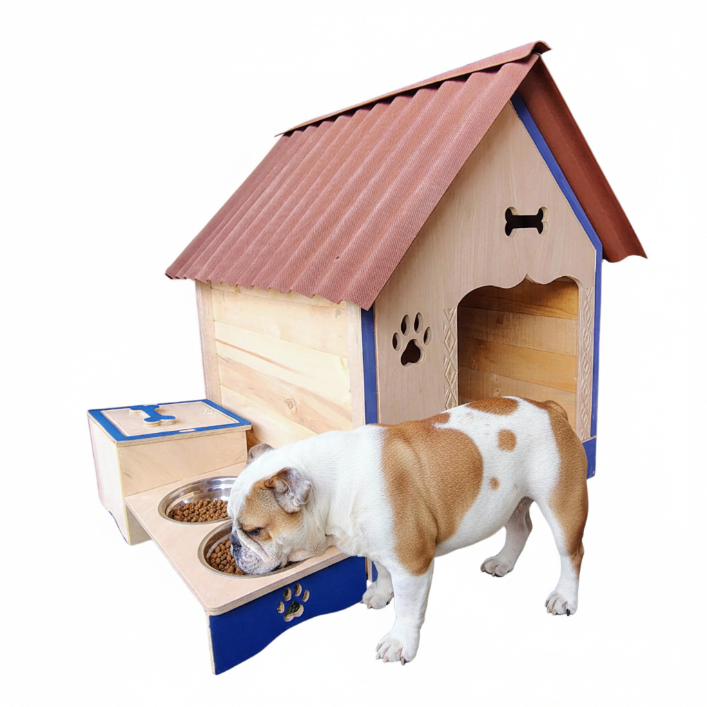 Casa Para Perro En Pino Con Platero