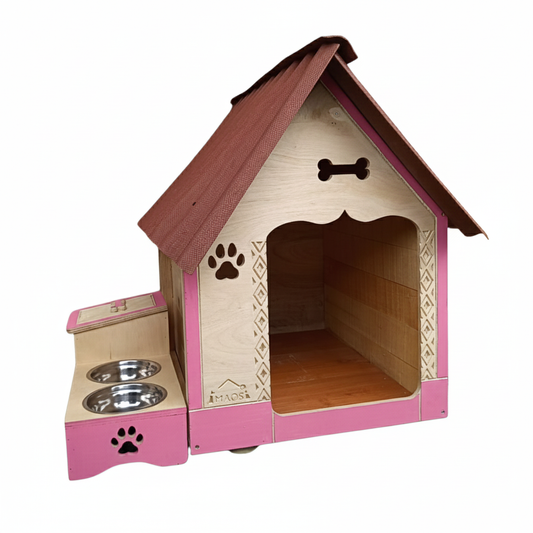 Casa Para Perro Mediano En Pino+Platero