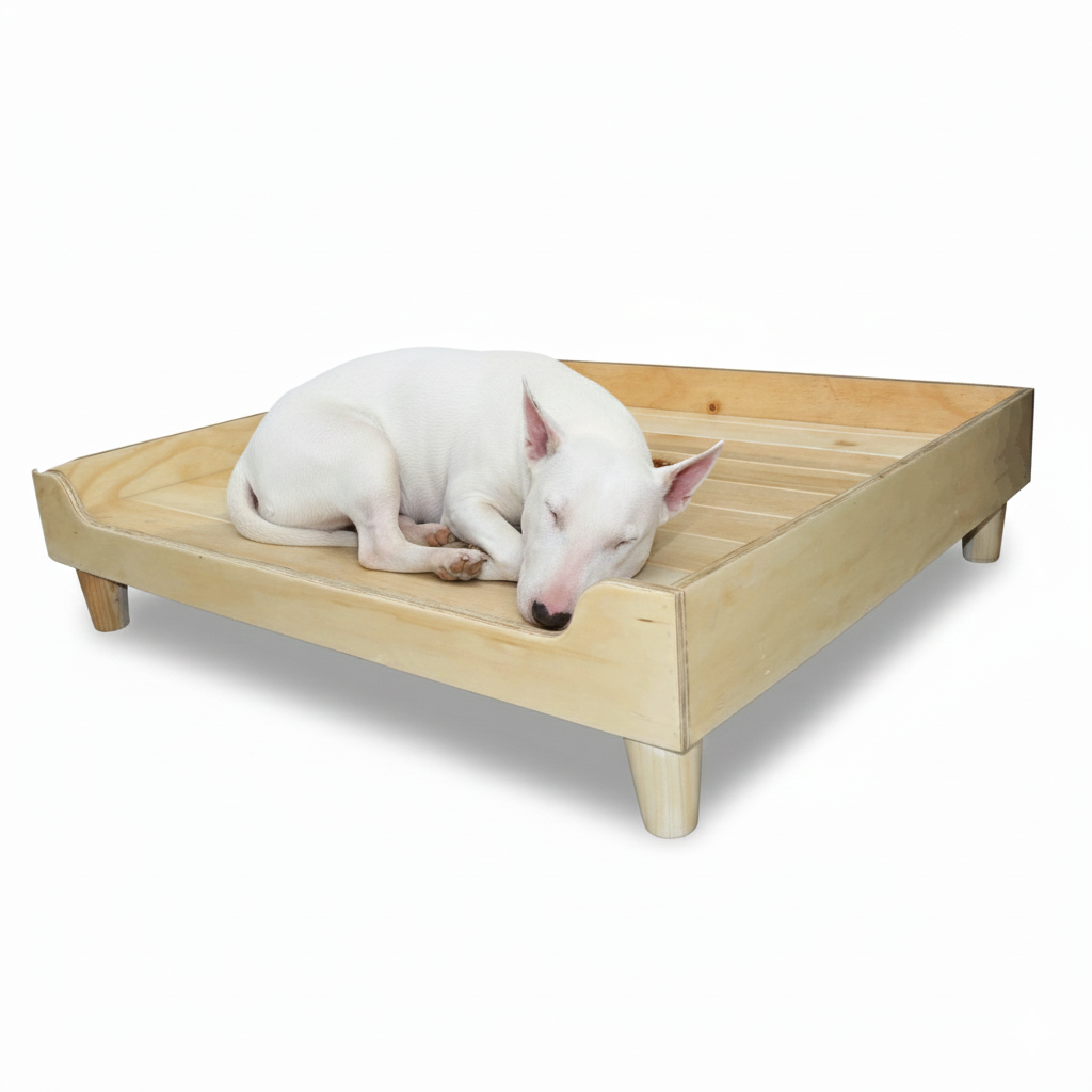 Base Cama Para Perros o Gatos En Madera Pino