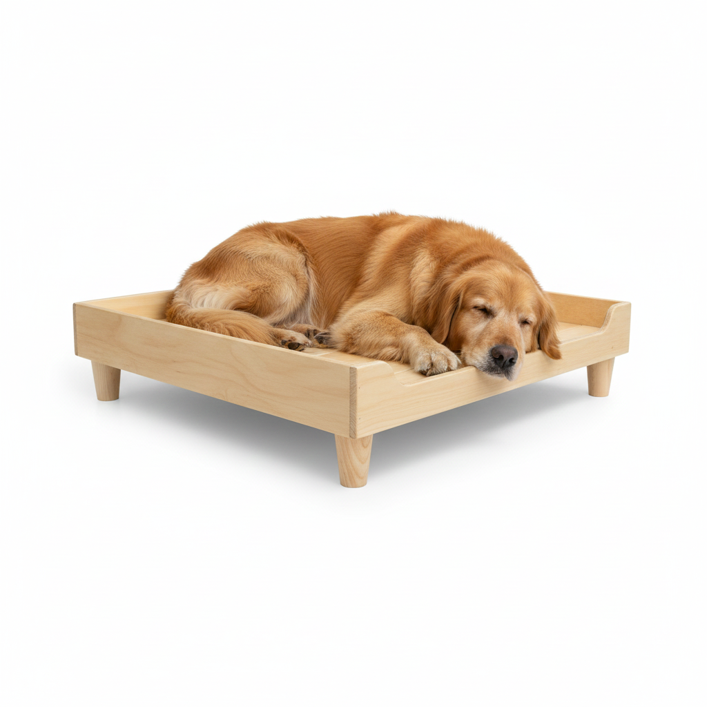 Base Cama Para Perros o Gatos En Madera Pino