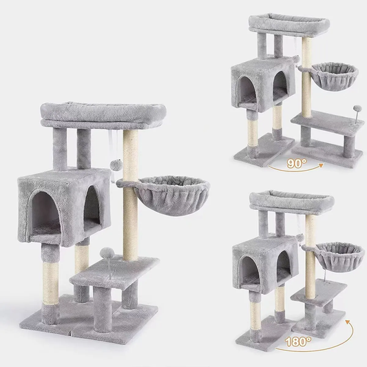 Gimnasio Rascador Felpa 4 Niveles Desarmable