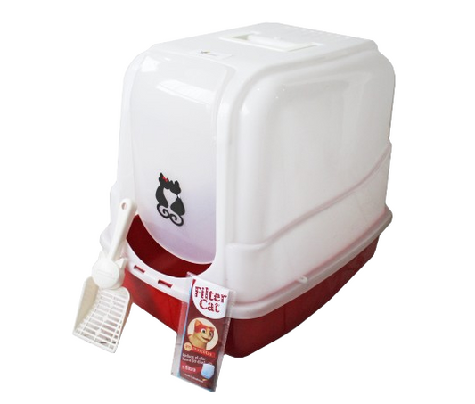 Arenera Caja Baño Para Gatos Con Filtro y Pala