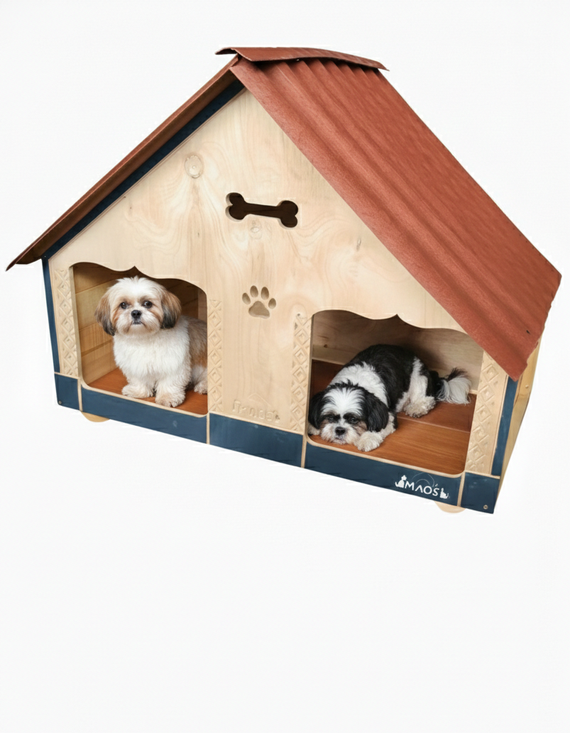 Casa Doble Para Perro En Pino Exteriores