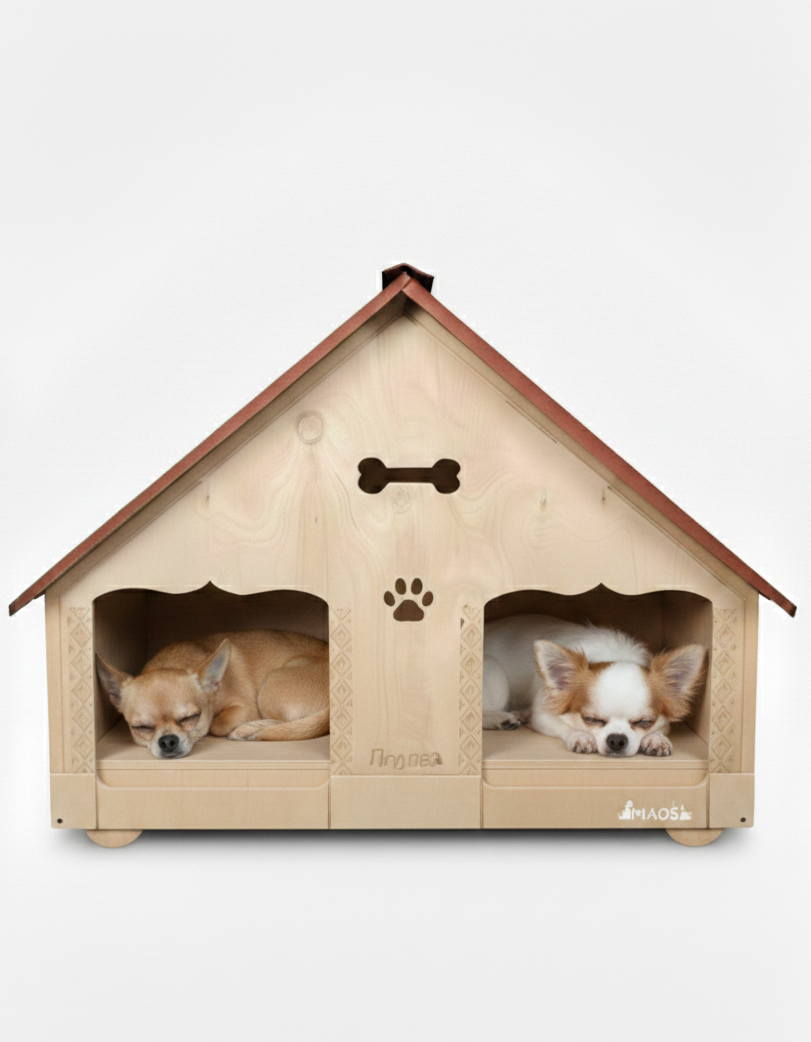 Casa Doble Para Perro En Pino Exteriores