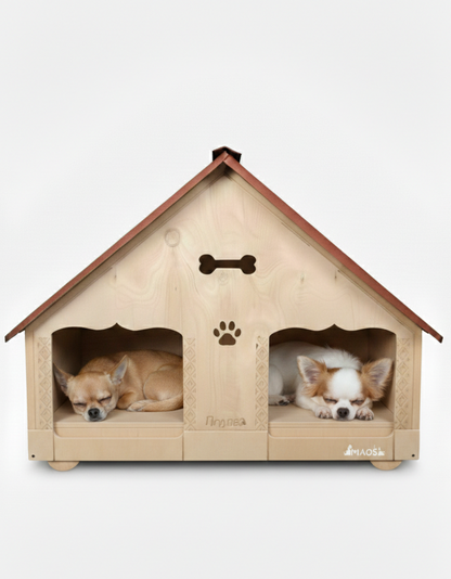 Casa Doble Para Perro En Pino Exteriores