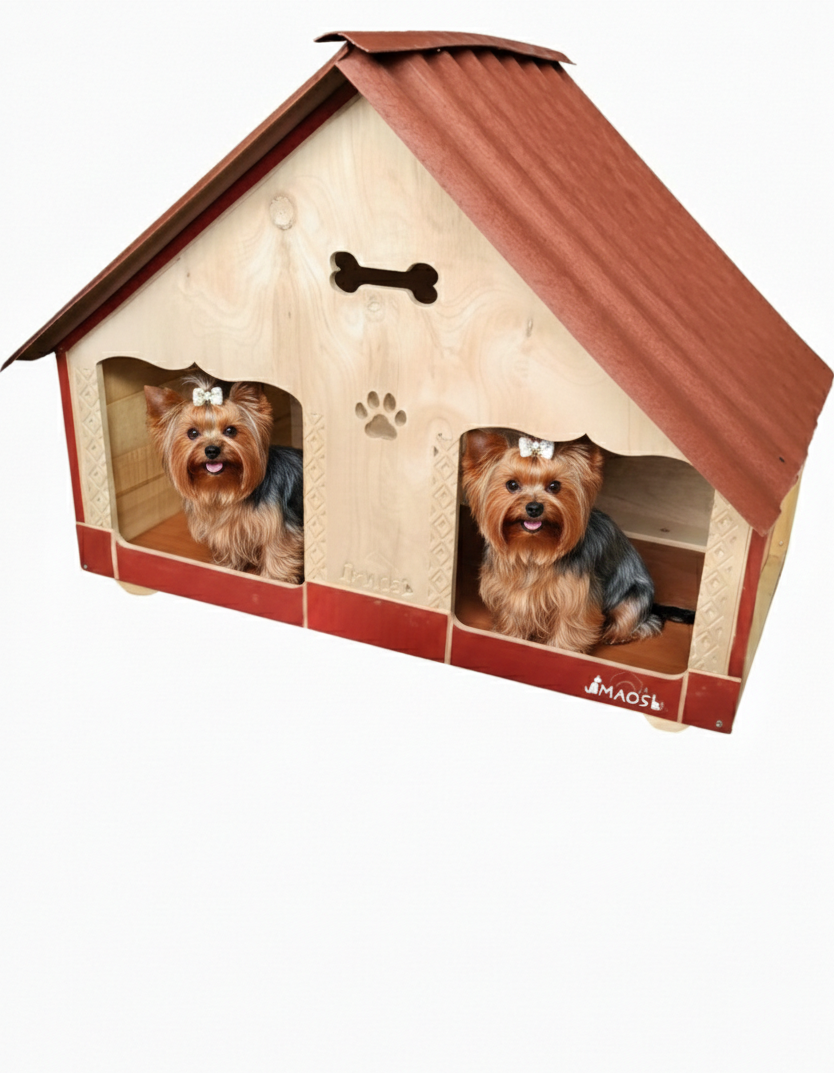 Casa Doble Para Perro En Pino Exteriores