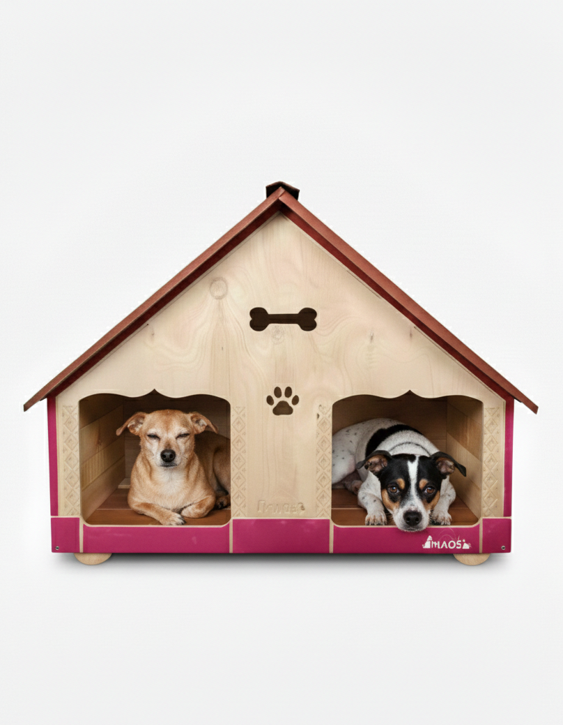 Casa Doble Para Perro En Pino Exteriores