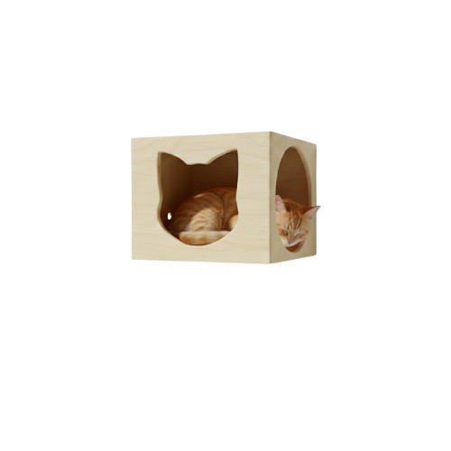 Casa Cueva Flotante De Pino Para Gatos