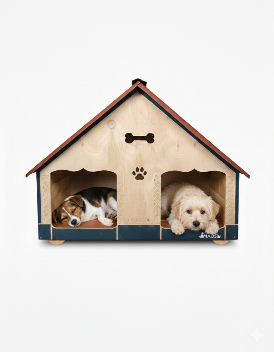 Casa Doble Para Perro En Pino Exteriores