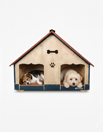 Casa Doble Para Perro En Pino Exteriores