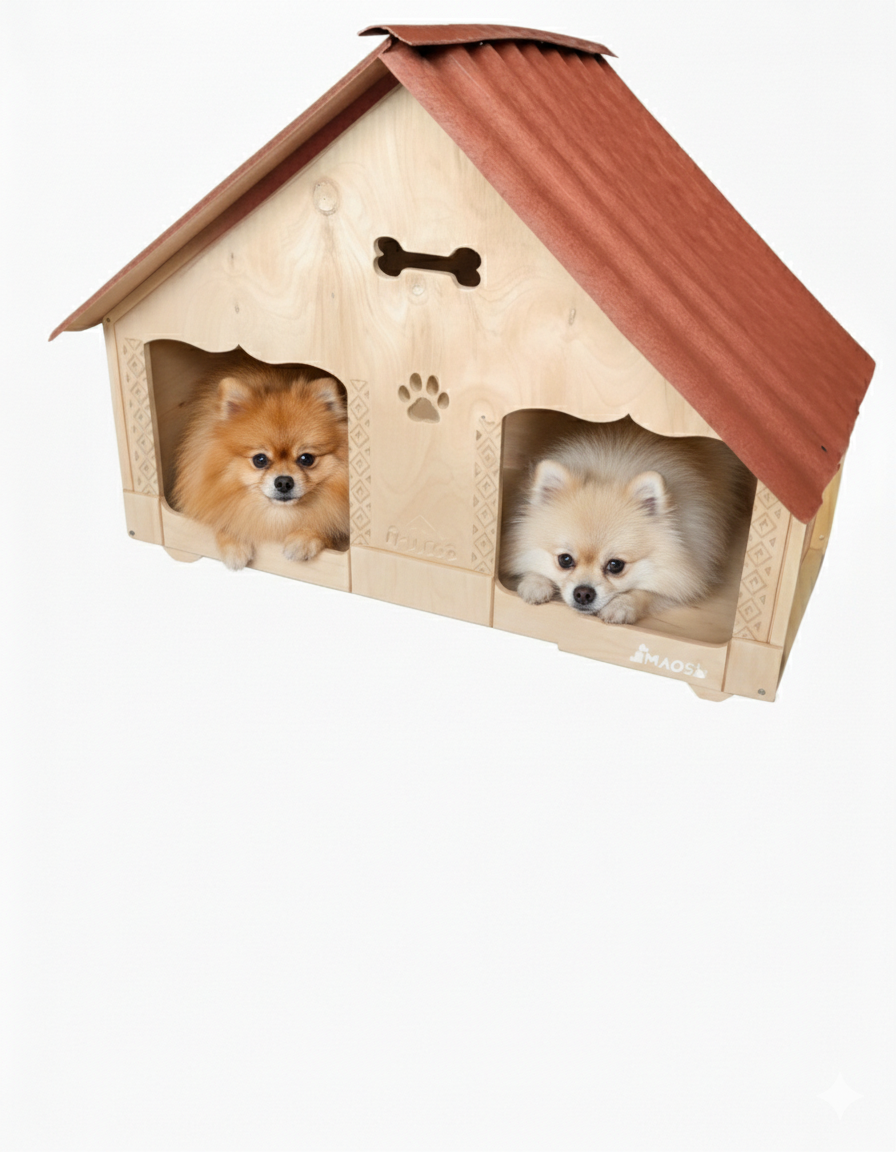 Casa Doble Para Perro En Pino Exteriores