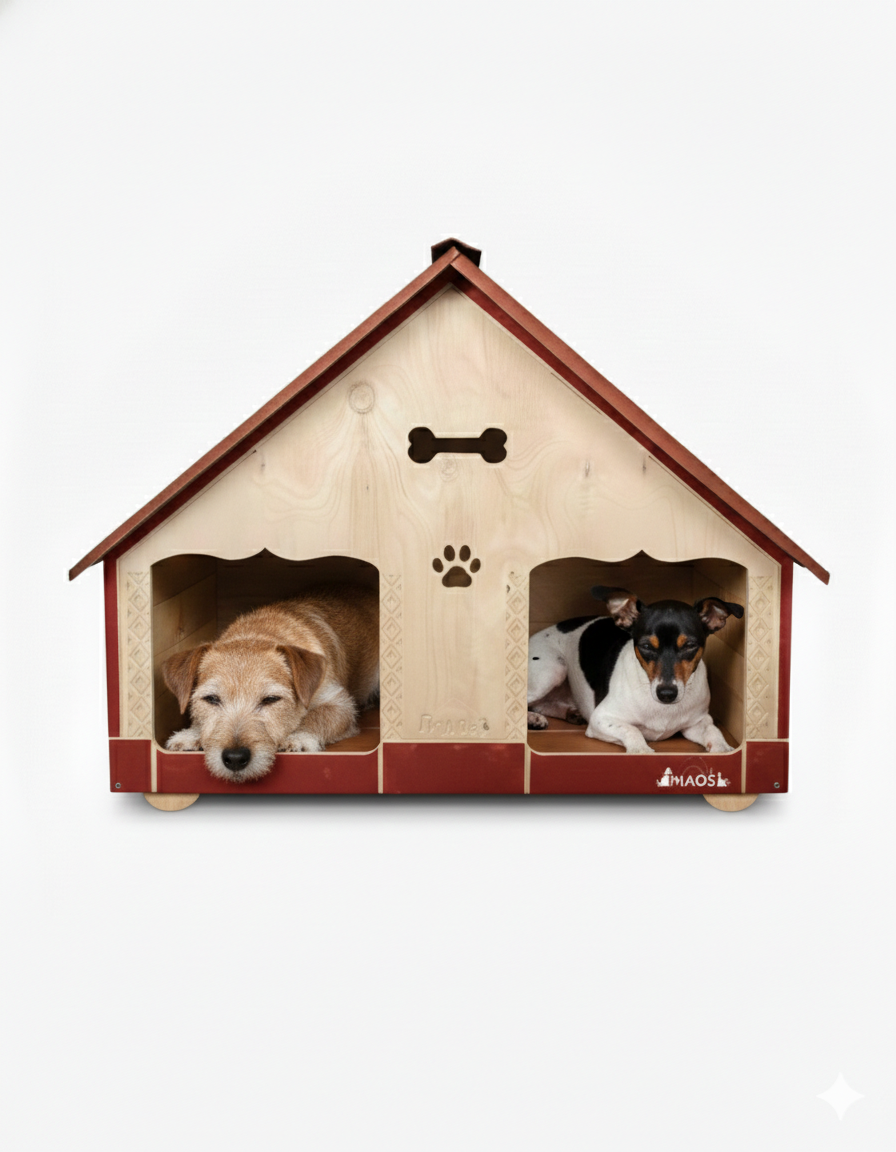 Casa Doble Para Perro En Pino Exteriores