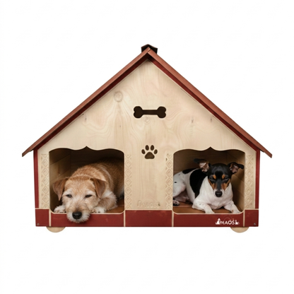 Casa Doble Para Perro En Pino Exteriores