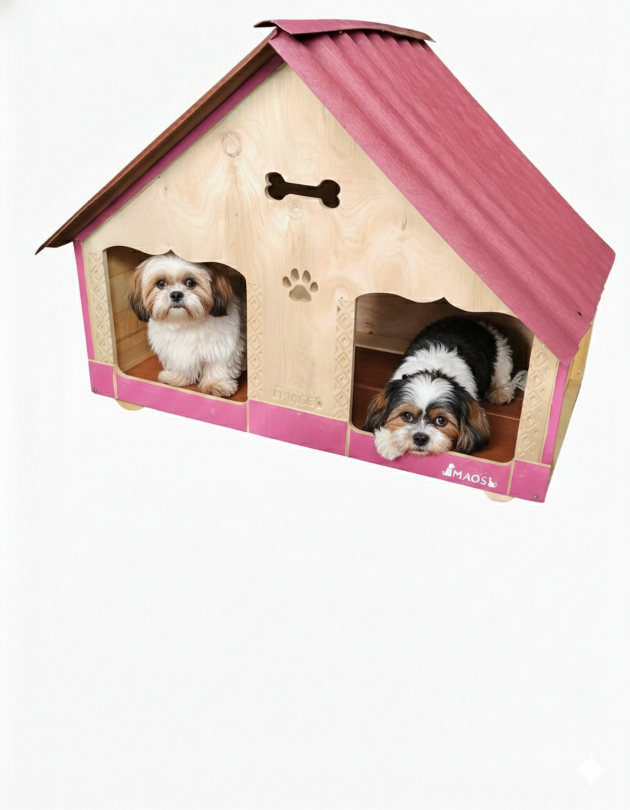 Casa Doble Para Perro En Pino Exteriores