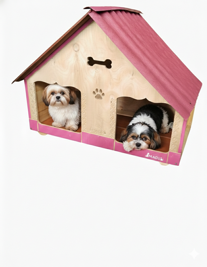 Casa Doble Para Perro En Pino Exteriores