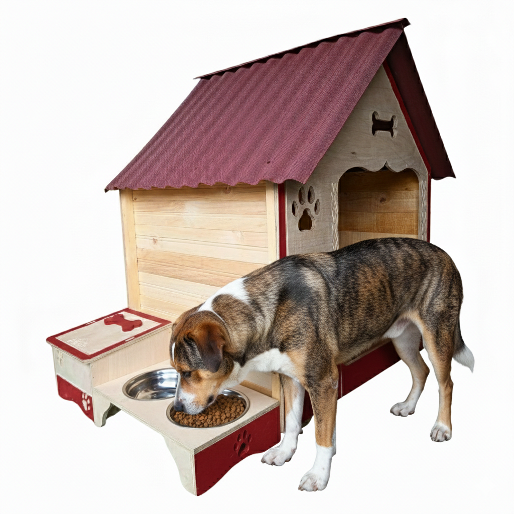 Casa Para Perro En Pino Con Platero