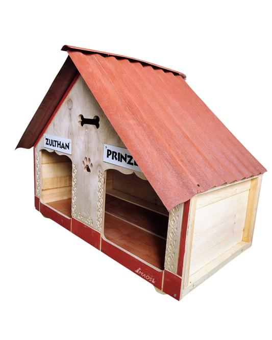 Casa Doble De Madera Para Perros Medianos