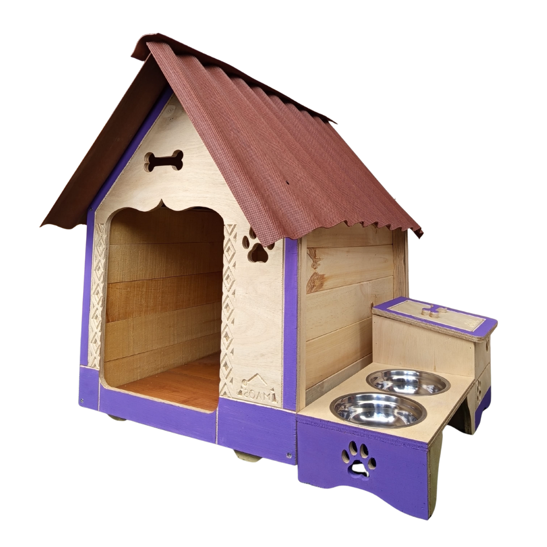 Casa De Madera Para Perros Medianos Con Platero