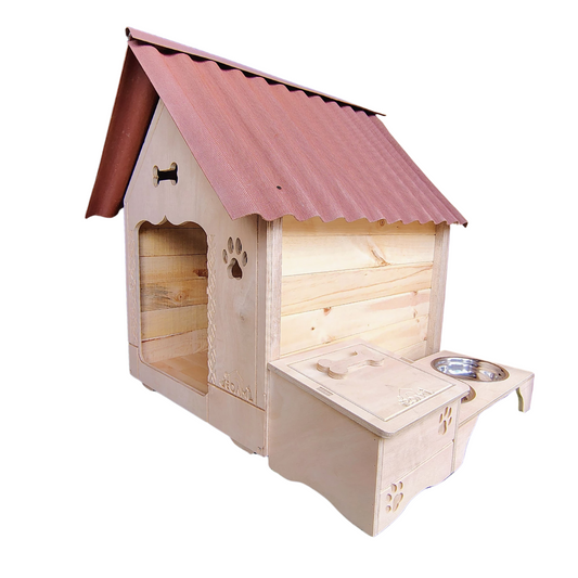 Casa Para Perro Mediano En Pino+Platero